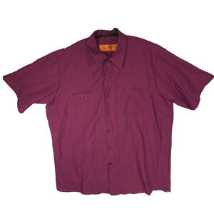 Vtg Red Kap Work Shirt Mens XL Red Maroon Workwear Uniform Button Up Y2k Grunge